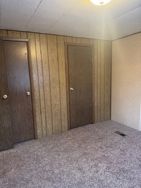 interior space with wooden walls