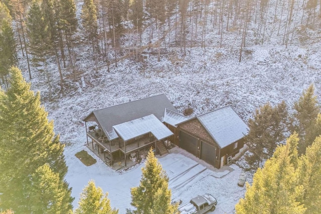 view of snowy aerial view