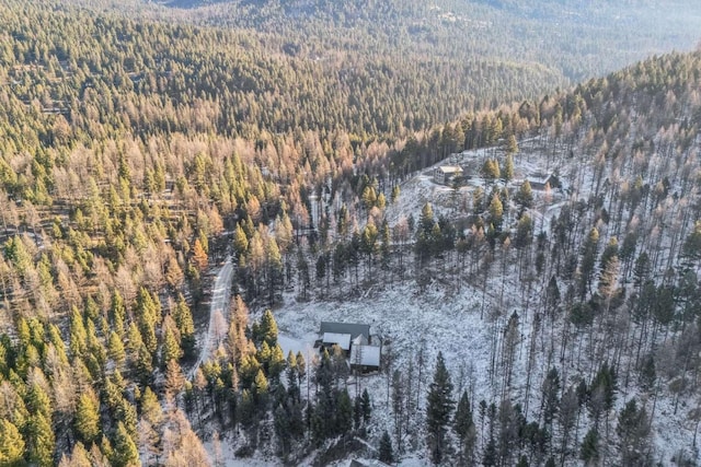 aerial view with a mountain view