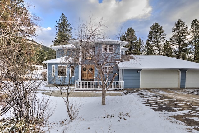 view of front of house with a garage