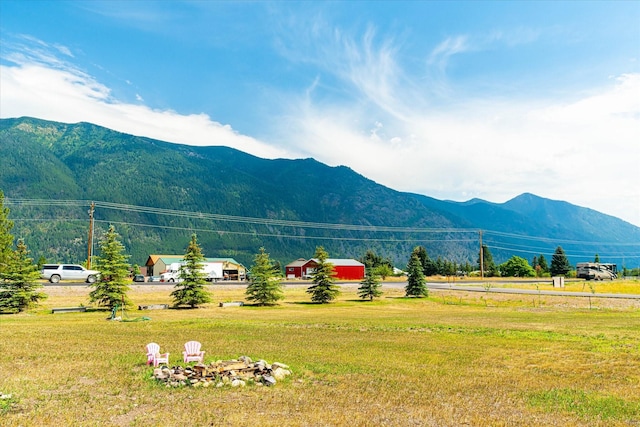 property view of mountains with a rural view