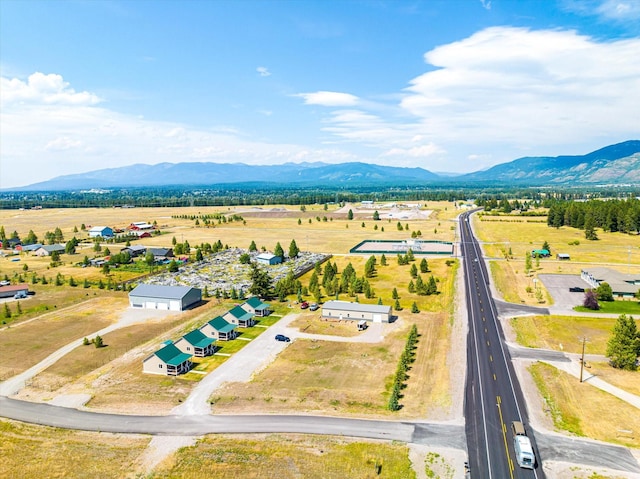 drone / aerial view with a mountain view