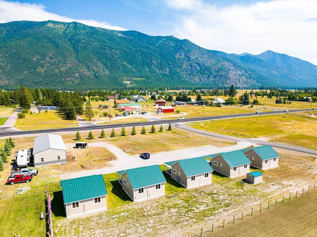 drone / aerial view with a mountain view