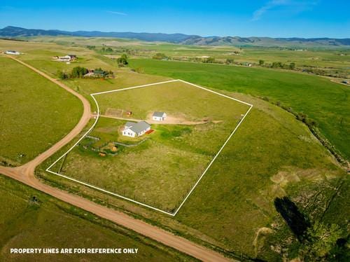 aerial view featuring a rural view