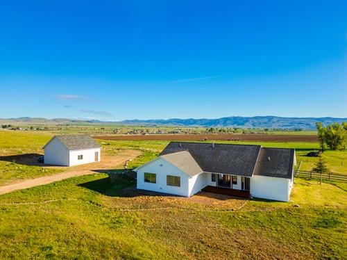 aerial view with a rural view and a mountain view