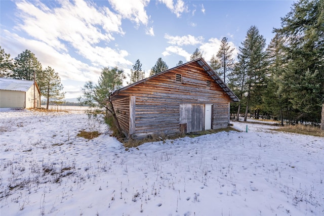 view of snow covered structure