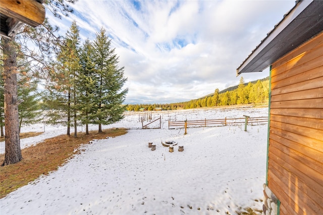 view of snowy yard