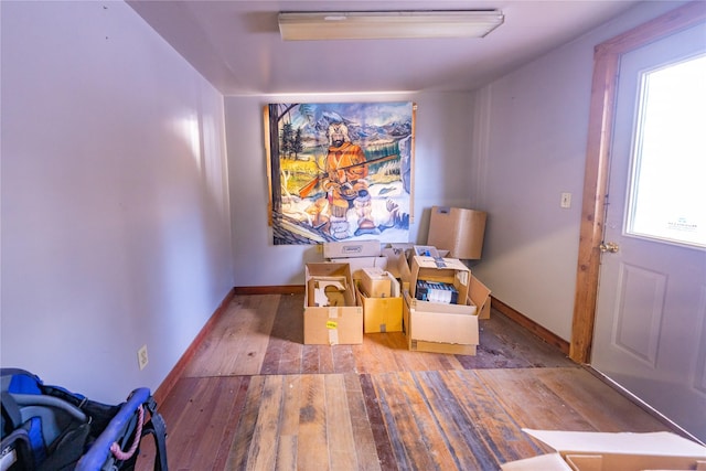 dining space with light hardwood / wood-style floors