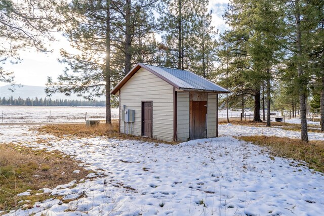 view of snow covered structure