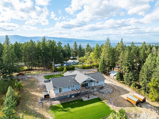 bird's eye view featuring a mountain view