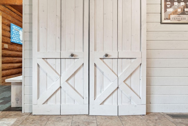 interior details with log walls