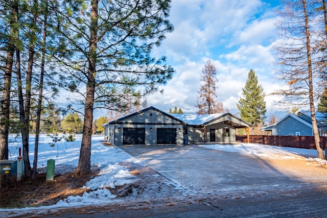 view of front of home featuring a garage