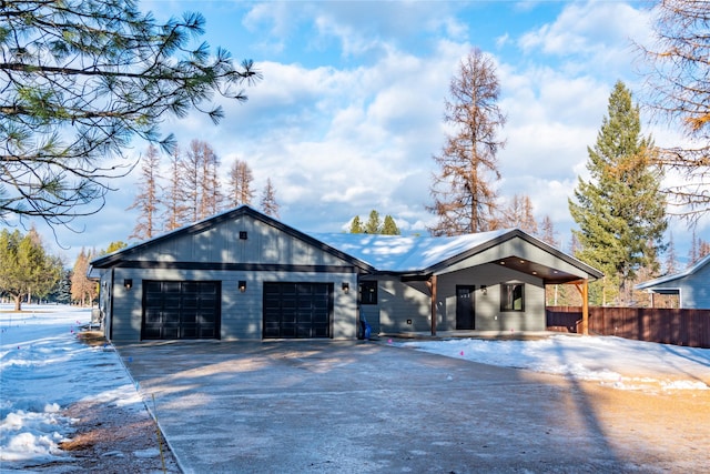 view of front of house featuring a garage