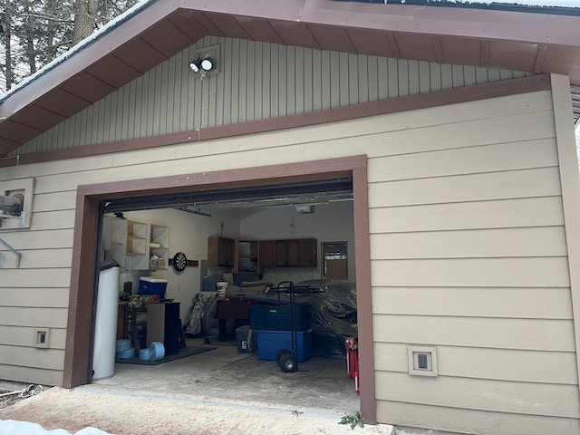 view of garage