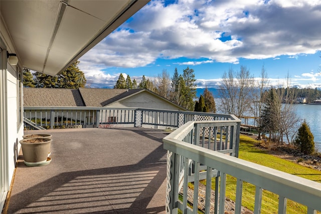 balcony with a water view