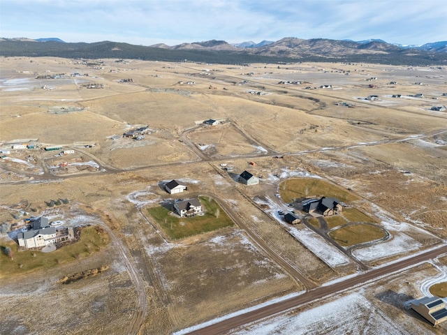 aerial view with a mountain view