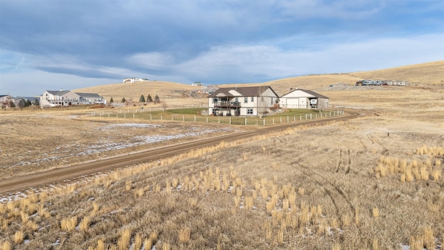 exterior space with a mountain view and a rural view