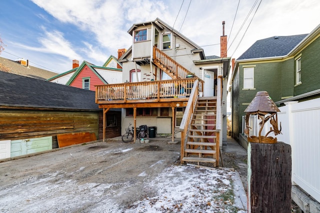 815 W Park St, Butte, MT 59701 - rear view of property with stairs and a deck