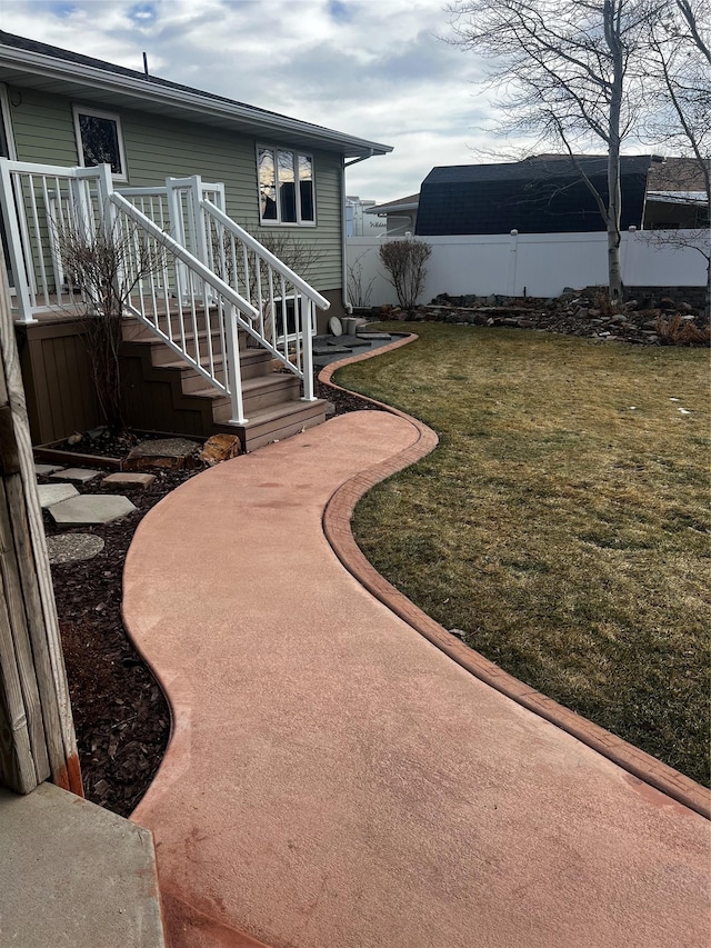 view of yard with fence