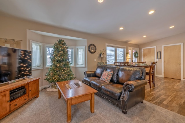 living room featuring light hardwood / wood-style flooring