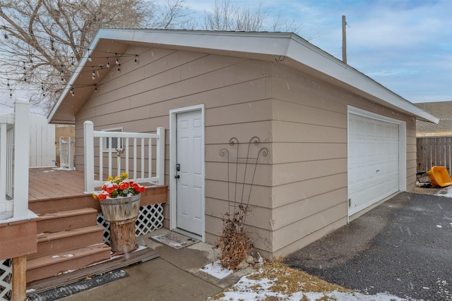 view of outdoor structure featuring a garage