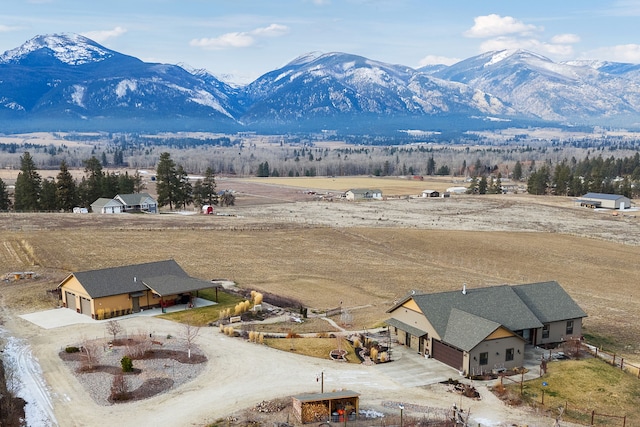 view of mountain feature with a rural view