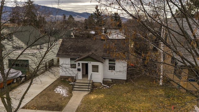 view of front of house with a mountain view