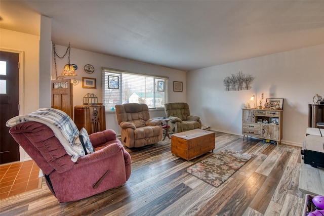 living room featuring hardwood / wood-style floors