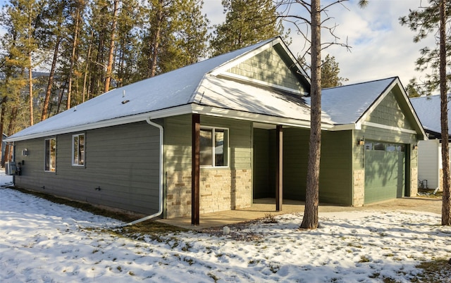 exterior space featuring a garage