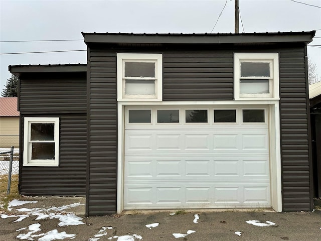 view of garage