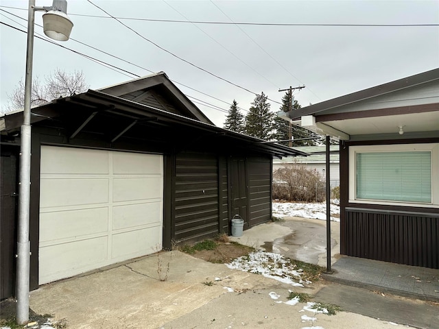 view of garage