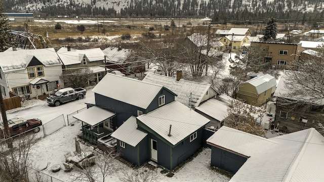 view of snowy aerial view