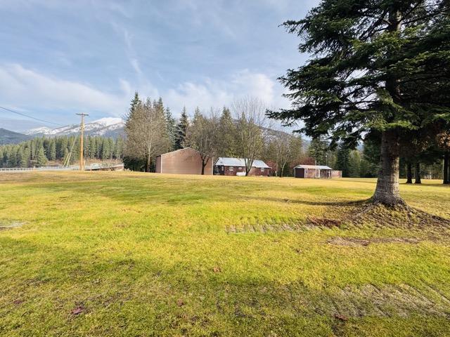 view of yard with a mountain view