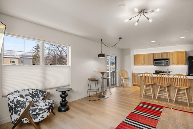 interior space featuring light hardwood / wood-style flooring