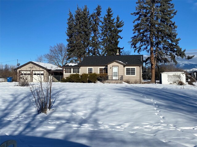 view of yard covered in snow