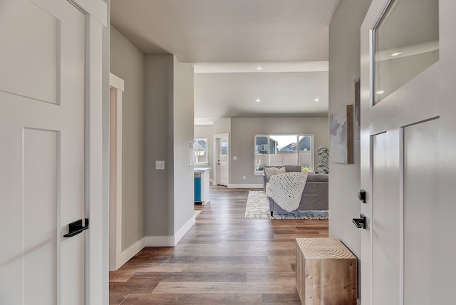 hall featuring light hardwood / wood-style floors