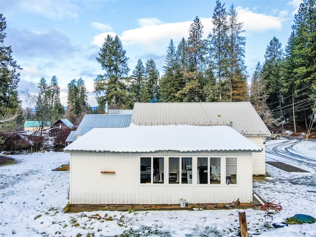 view of snowy exterior