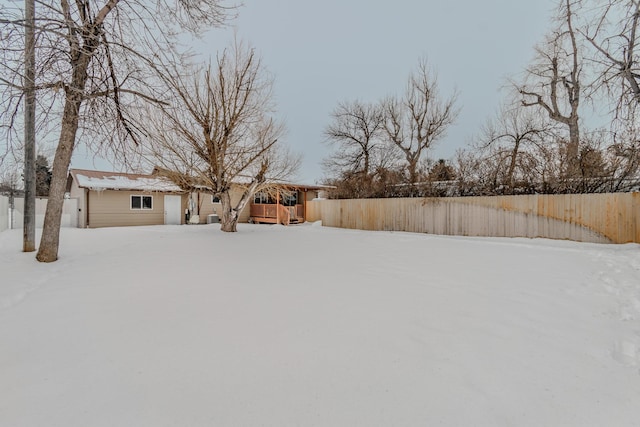 view of snowy yard