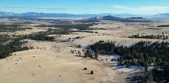 aerial view featuring a mountain view