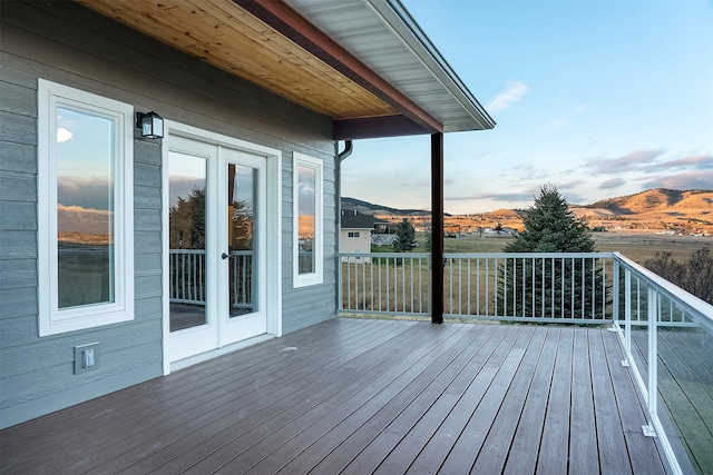 deck featuring a mountain view