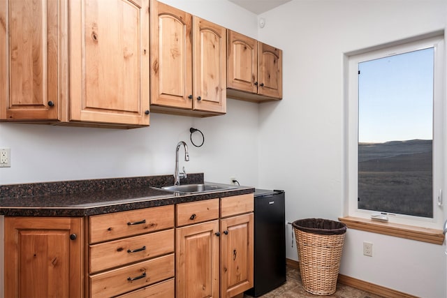 kitchen with refrigerator and sink