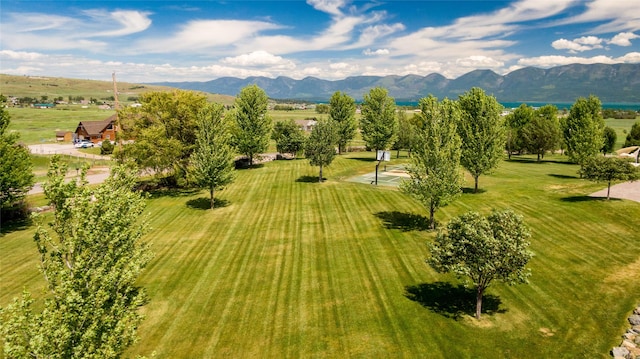 aerial view with a mountain view and a rural view