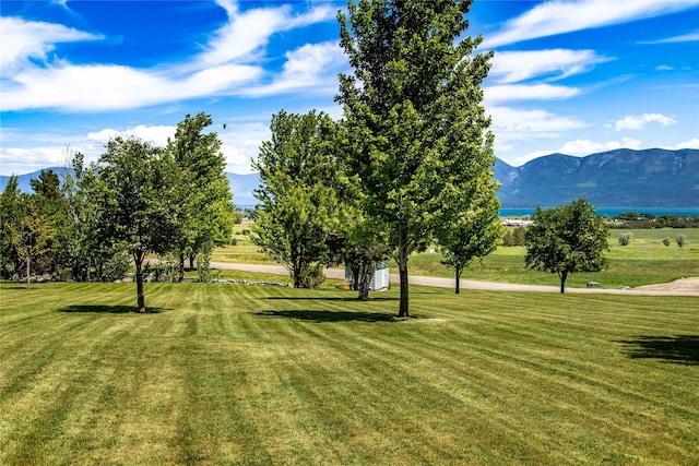 exterior space featuring a mountain view