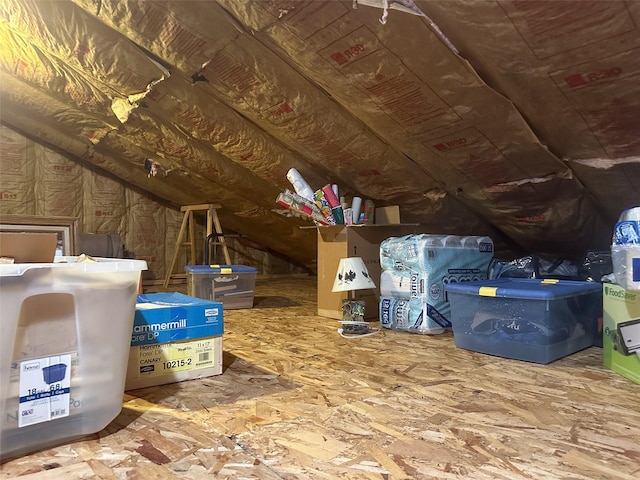 view of unfinished attic