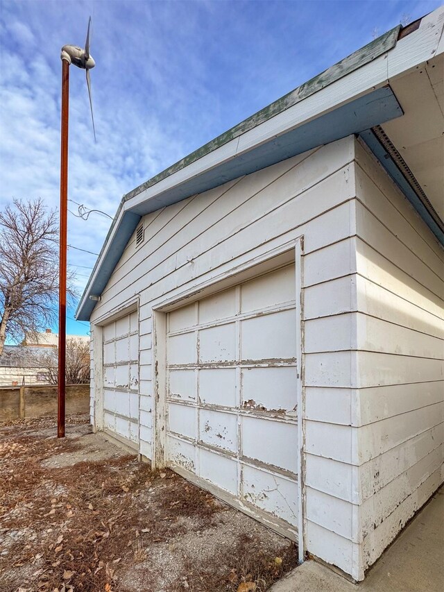 view of garage