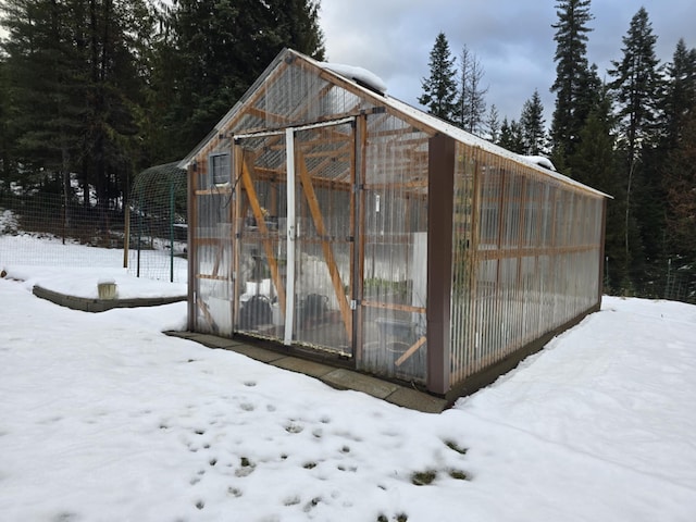 view of snow covered structure