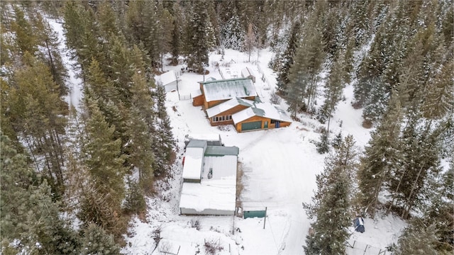 view of snowy aerial view