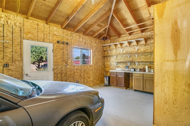 interior space featuring concrete floors