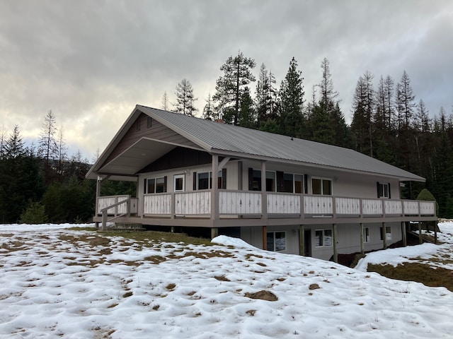 view of front of house with a deck