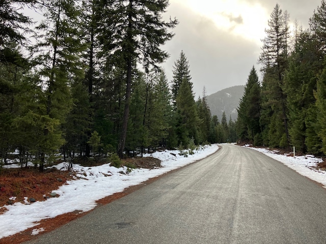 view of road featuring a mountain view